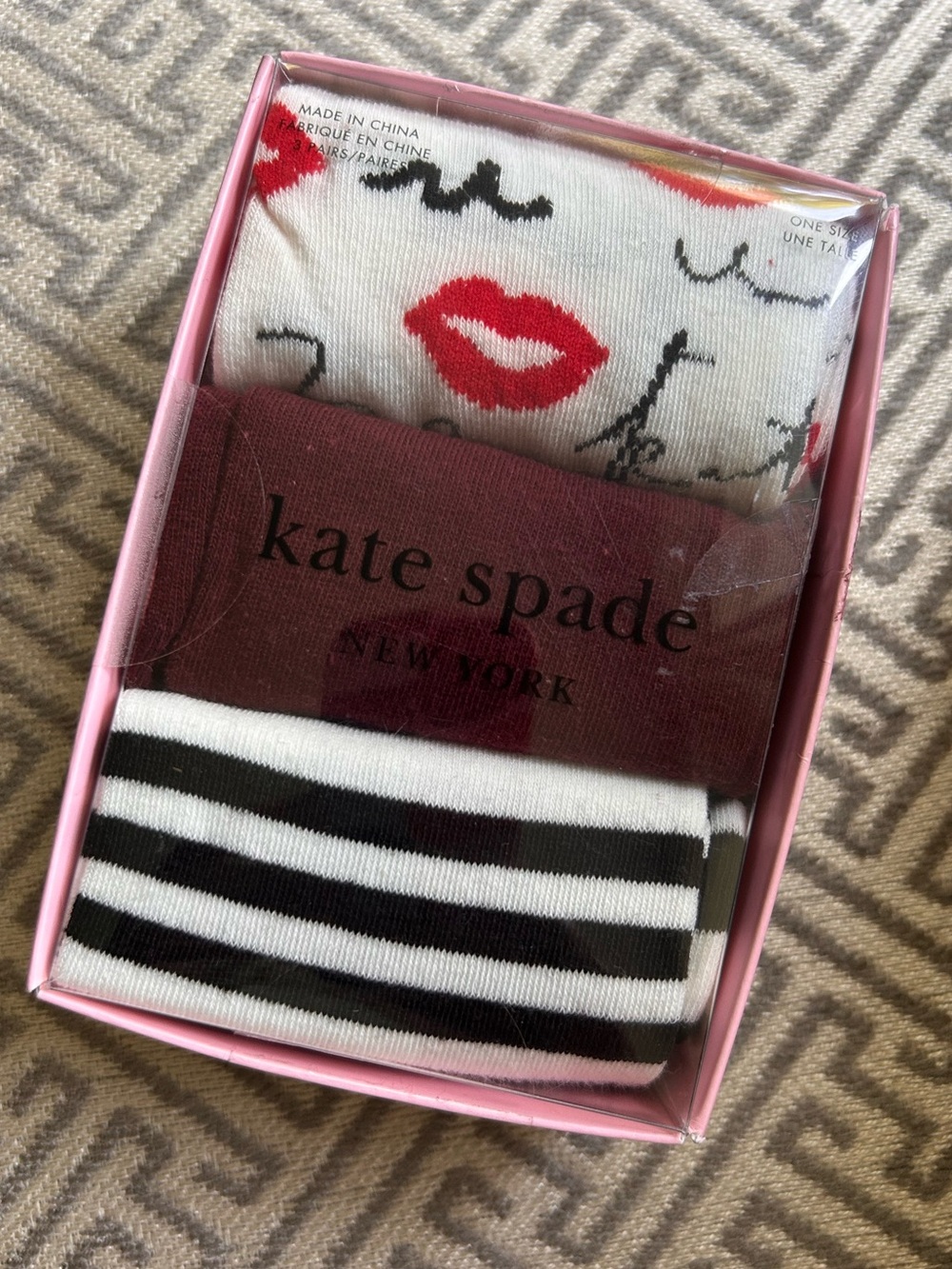 kate spade 3-Pair Novelty Sock Gift Set